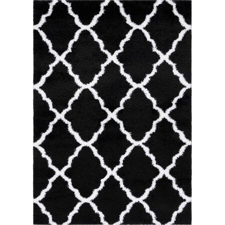 Safavieh 9 x 12 ft. Tahoe Shag Contemporary Rectangle Area Rug; Black & White THO675Z-9